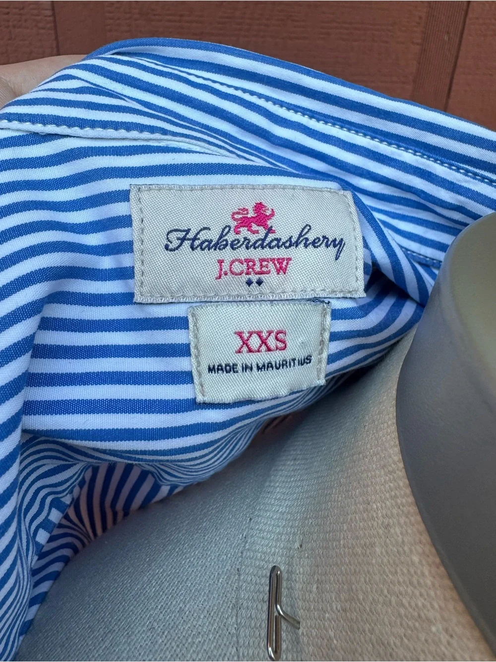 J.Crew Haberdashery Blue White Striped Button Down Shirt Fitted XXS
